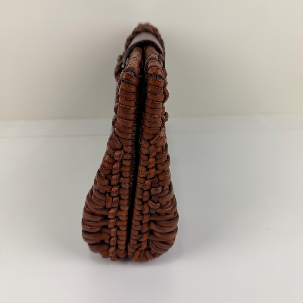 Woven Brown Clutch with Braided Ring Accent - Picture 4 of 15